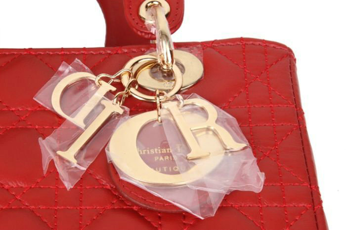 lady dior lambskin leather bag 6322 red with gold hardware